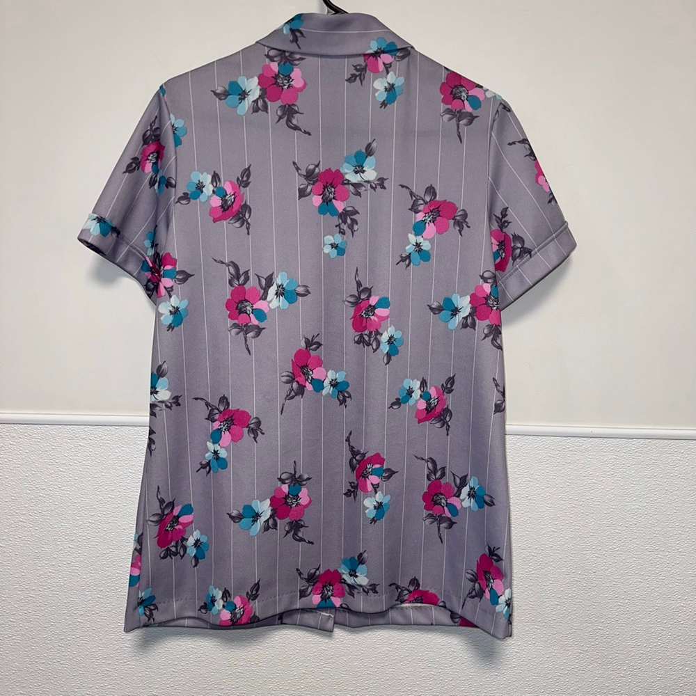 Sz S/M VINTAGE 70s Andea of New York WAITRESS TOP Shirt Uniform Thick Poly USA - Picture 2 of 14
